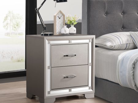 Alana - Nightstand - Silver Champagne Discount