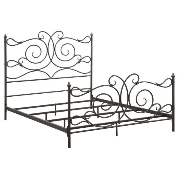 Parleys - Metal Eastern King Open Frame Bed - Dark Bronze For Sale