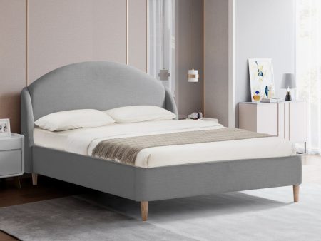 Grey Premium Fabric Platform Bed- Queen or King- Model #23101 Online Sale