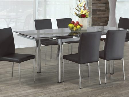 7 PC Glass Extendable Leaf Dining Table Set- Model #3402 Online