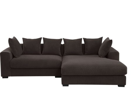 Naomi - 3 Piece Upholstered Sectional - Dark Brown Discount