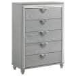 Veronica - 5-Drawer Bedroom Chest - Light Silver For Sale