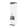 White & Walnut Grey 20 W Storage Cabinet with Pull-Out Shelf- Model Orion on Sale