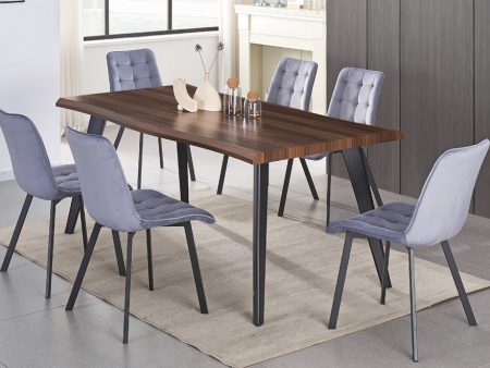 5 or 7 PC Walnut Wood Dining Table Set -Model #3345 on Sale