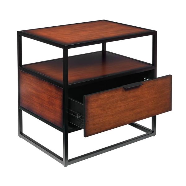 Walnut 1-Drawer Nightstand End Table- Model Victoria Cheap