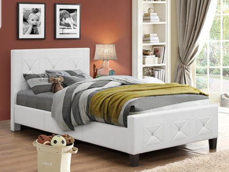 White Bed with Jewels- Single, Double or Queen- Model #178 on Sale