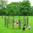 81.1  12 Panels Heavy Duty Metal Playpen With Door, Dog Fence Pet Exercise Pen For Outdoor - Black Sale