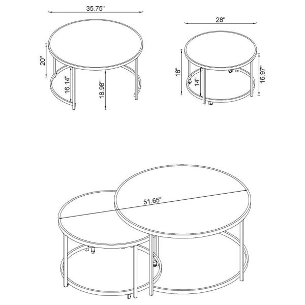 Lynn - 2 Piece Round Glass Top Nesting Coffee Table - Chrome For Cheap