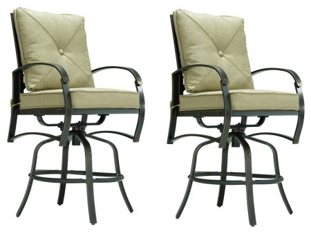 Bar Chair With Back And Seat Cushion (Set of 2) - Antique Bronze Hot on Sale