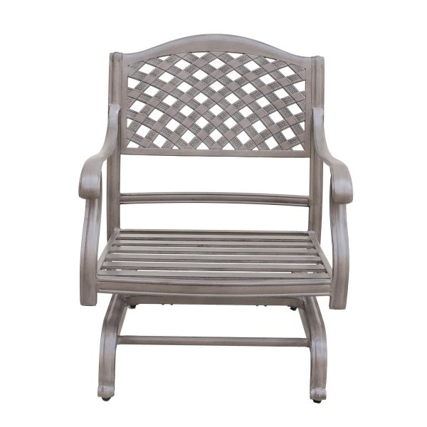 Cast Aluminum Club Motion Chair With Cushion (Set of 2) - Gray Hot on Sale