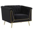 Holly - Tuxedo Arm Tufted Back Chair - Black For Sale