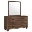 Brandon - 6-Drawer Dresser With Mirror - Warm Brown Online