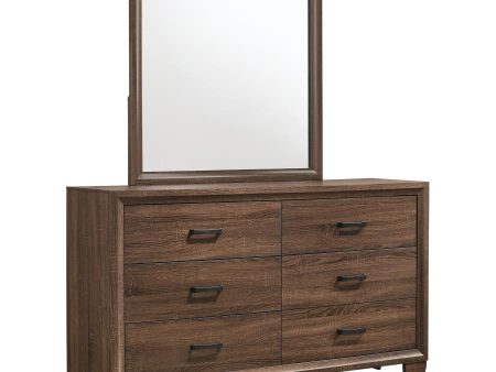 Brandon - 6-Drawer Dresser With Mirror - Warm Brown Online