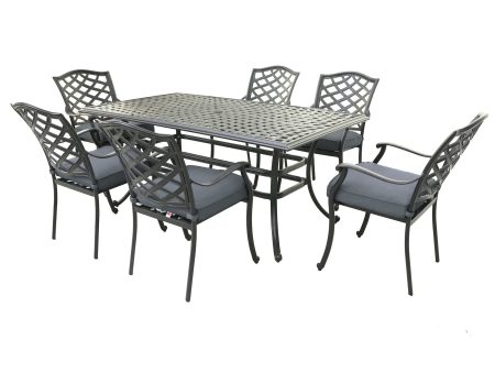 Rectangular Aluminum Dining Set With Cushions Hot on Sale