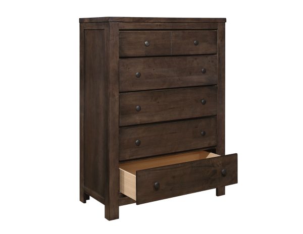 Verna - 5 Drawer Chest - Brown Online Sale