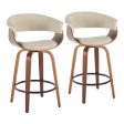 Vintage Mod - Mid Century Modern Fixed Height Counter Stool & Swivel With Round Footrest (Set of 2) For Cheap