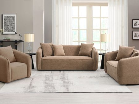 Keith - Chenille 3 Piece Living Room Set (Comes With Matching Color Toss Pillows) For Discount