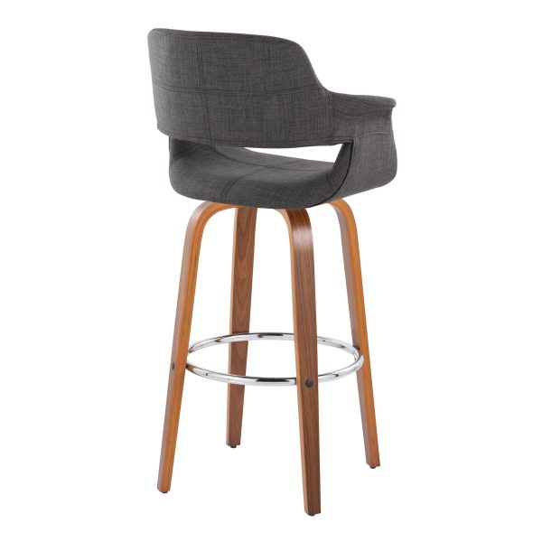 Vintage Flair - Mid Century Modern Fixed Height Barstool With Swivel & Round Footrest (Set of 2) For Cheap