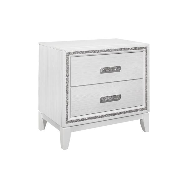 Almera - Glitter Nightstand - White Online Hot Sale