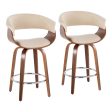 Vintage Mod - Mid Century Modern Fixed Height Counter Stool With Swivel With Round Footrest (Set of 2) Hot on Sale