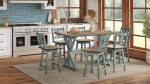 X Based Counter Height Casual Dining Table - Aqua Blue Online