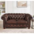 Versailles - Leather Loveseat - Caramel Online Sale