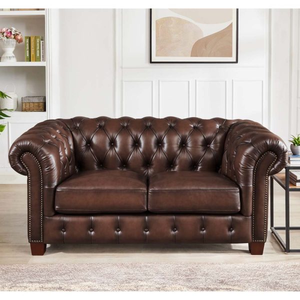 Versailles - Leather Loveseat - Caramel Online Sale