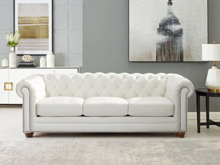 Aliso - Leather Sofa - Creamy White Online