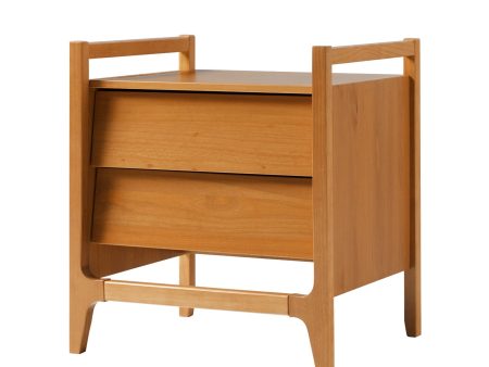 Scandi - Angle Face Solid Wood Nightstand - Caramel on Sale