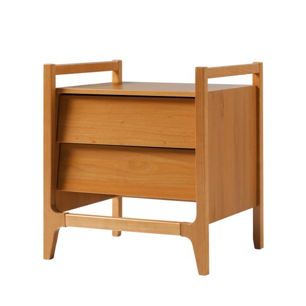 Scandi - Angle Face Solid Wood Nightstand - Caramel on Sale