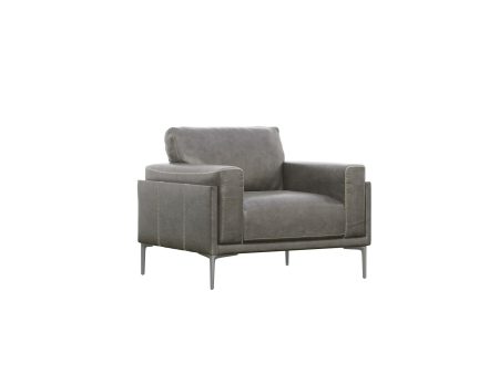 Onyx - Leather Chair - Gray Fashion