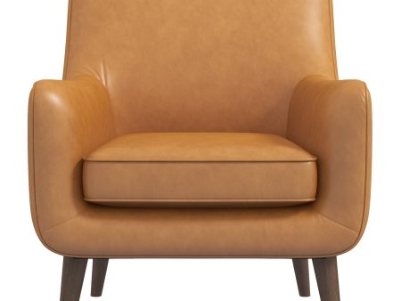 Alex - Leather Lounge Chair - Tan Discount