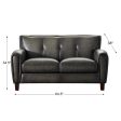 Weldon - Leather Loveseat - Gun Ash on Sale