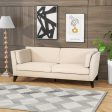 3 Seater Fabric Sofa, With Birch Legs, Study And Living Room - Beige For Cheap