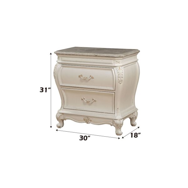 Chantelle - Nightstand With Granite Top - White Online Hot Sale