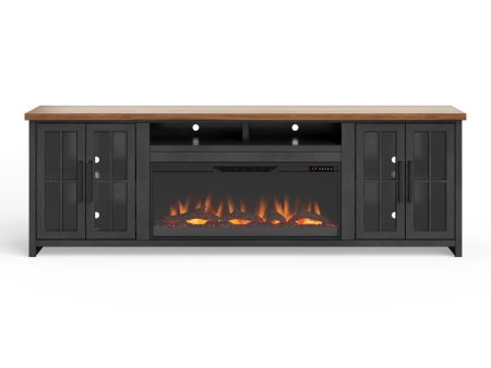 Essex - Fireplace TV Stand Console For TVs Up To 100  - Black, Whiskey For Discount