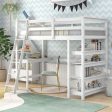 Twin Loft Bed With Desk, Ladder, Shelves Online Hot Sale