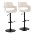 Vintage Flair - Mid Century Modern Adjustable Barstool With Swivel & Rounded T Footrest (Set of 2) Online