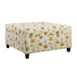 Foria - Floral Storage Ottoman - Yellow Fashion