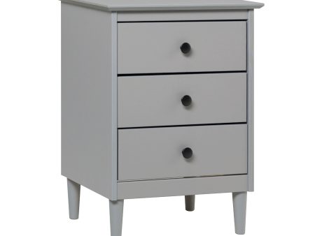 Classic Solid Wood 3 Drawer Nightstand - Gray Online