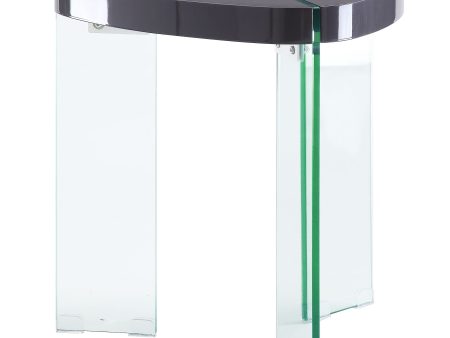 Noland - Clear Glass High Gloss End Table - Gray Discount