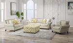 Foria - Floral Storage Ottoman - Yellow Fashion