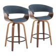 Vintage Mod - Mid Century Modern Fixed Height Counter Stool & Swivel With Round Footrest (Set of 2) For Cheap