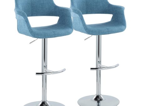 Vintage Flair - Mid Century Modern Adjustable Barstool With Swivel With Rounded T Footrest (Set of 2) Supply