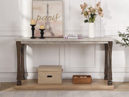 Rectangle Mid-Century Console Table For Entryway, Sofa Table With 2 Tier Storage Shelf on Sale