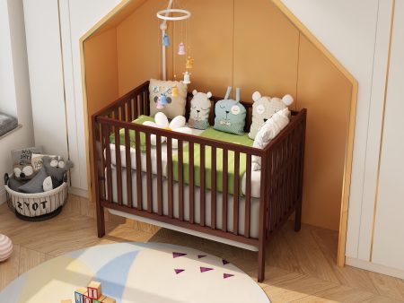 Crib 5 In 1 Convertible, Converts From Baby Crib To Toddler Bed, Fits Standard Full Size Crib Mattress Sale