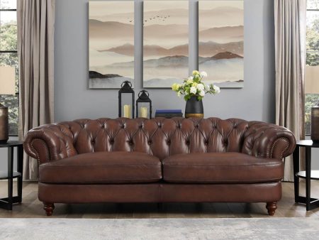 Newport - Leather Sofa - Caramel Discount