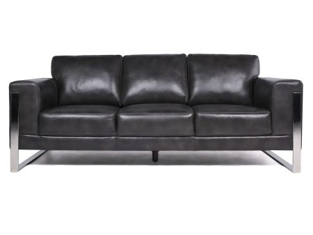 Modern Leather Metal Leg Sofa For Discount