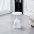 Wine Cup Metal Side Table, Small Sofa Table, Round White Nightstand - White For Cheap