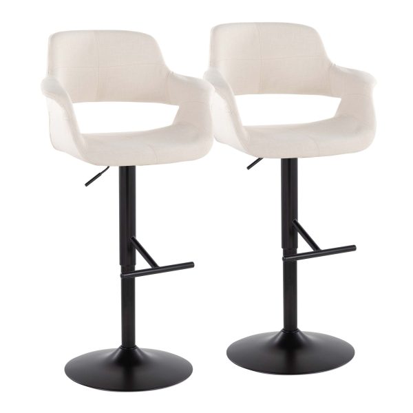 Vintage Flair - Mid Century Modern Adjustable Barstool With Straight T Footrest (Set of 2) Sale